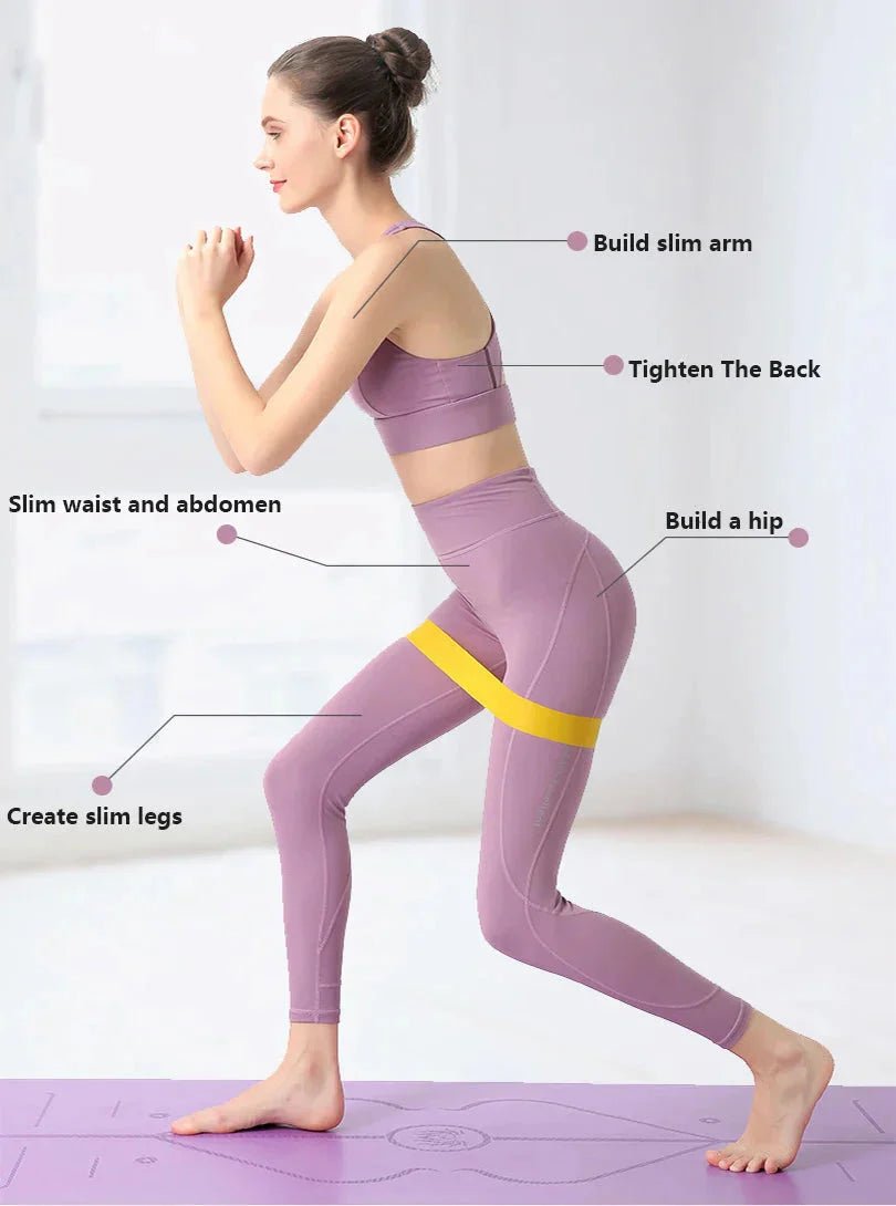 Elastic Resistance Bands Set for Yoga, Pilates, and Strength Training - 5 - Pack - Meta Máxima