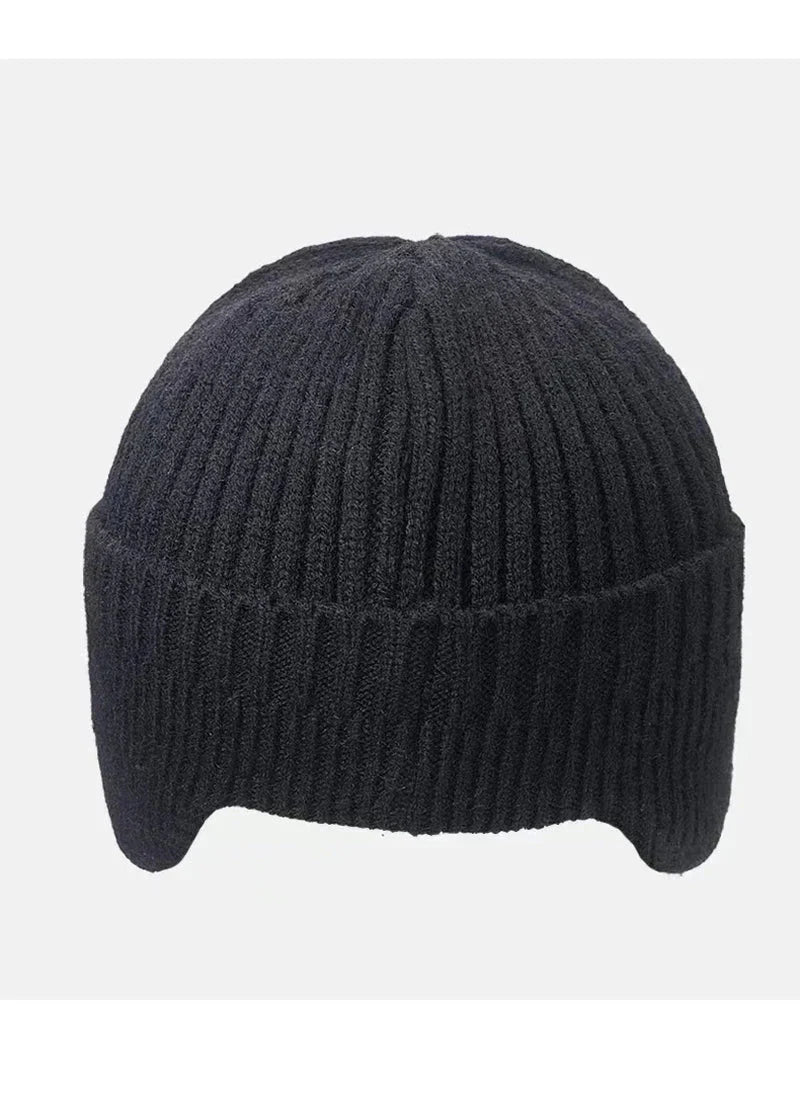 New Winter Men'S Hat – Outdoor Ear Protection Warm Knitted Cap with Windproof Visor, Thick Bicycle Scarf Cap for Men - Meta Máxima