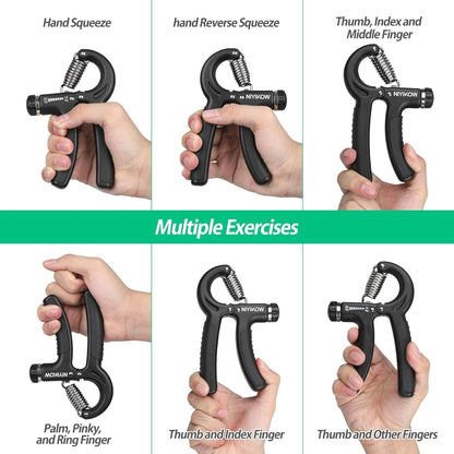 Grip Strength Trainer, Hand Grip Strengthener, Grip Strengthener, Adjustable Resistance, Forearm Strengthener, Perfect for Musicians Athletes - Meta Máxima