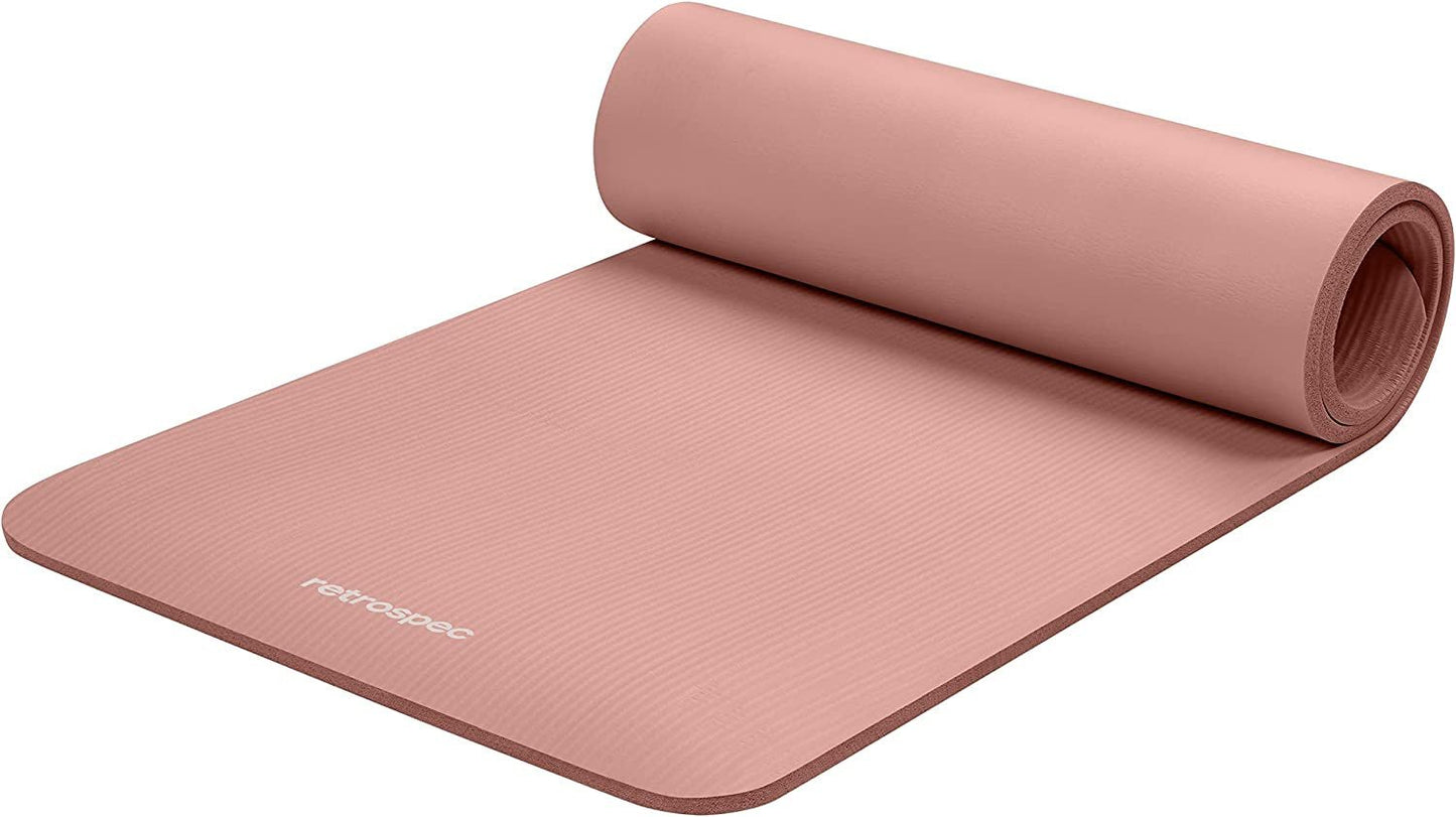 Solana Yoga Mat 1/2" Thick W/Nylon Strap for Men & Women - Non Slip Exercise Mat for Yoga, Pilates, Stretching, Floor & Fitness Workouts - Meta Máxima