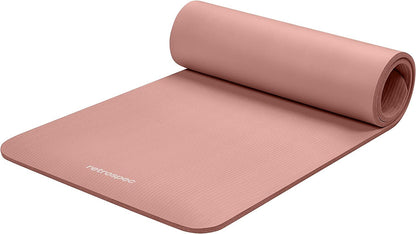 Solana Yoga Mat 1/2" Thick W/Nylon Strap for Men & Women - Non Slip Exercise Mat for Yoga, Pilates, Stretching, Floor & Fitness Workouts - Meta Máxima
