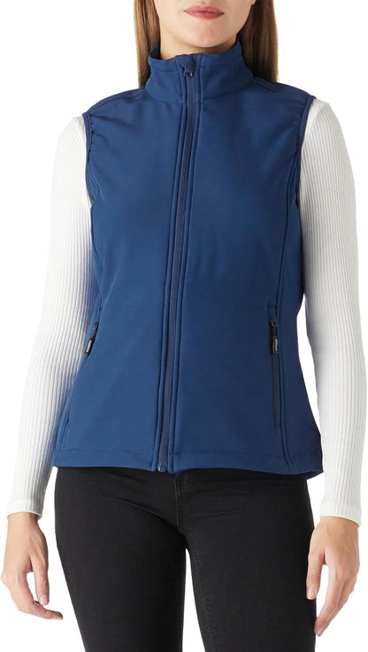 Women'S Lightweight Softshell Vest Windproof Fleece Lined Zip up Sleeveless Jacket for Running Hiking Golf - Meta Máxima